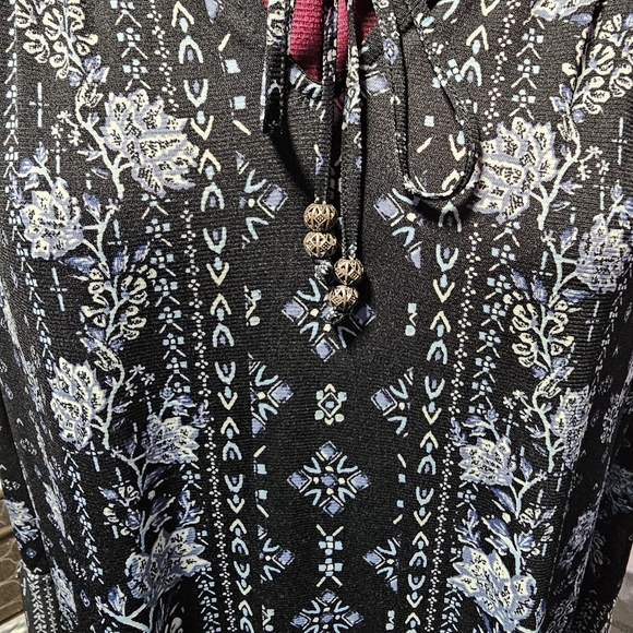 Style & Co Bohemian Floral Patterned Geo-Print Lace-Hem Peasant Top - Picture 8 of 16